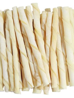 Doofzy Dog Chew White Twisted Sticks – 900 gm